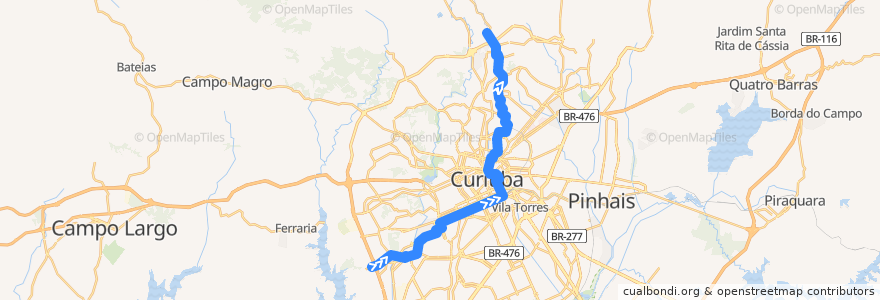 Mapa del recorrido Caiuá / Cachoeira de la línea  en 쿠리치바.