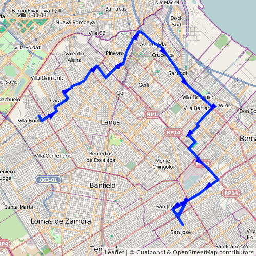 Recorrido B B. San Jose-Fiorito Desde Larrazabal Hasta Santa Ana De La ...