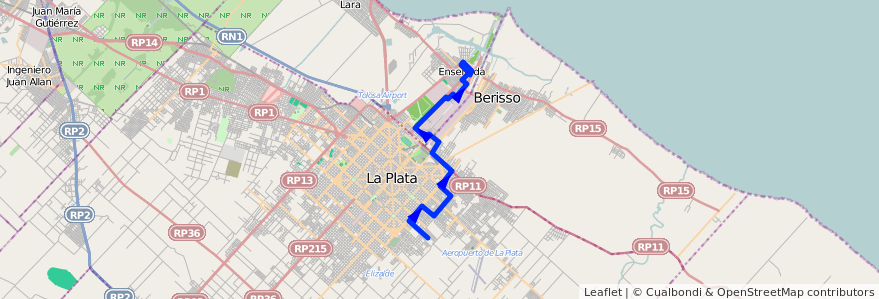 Mapa del recorrido B Monasterio de la línea 275 en ブエノスアイレス州.