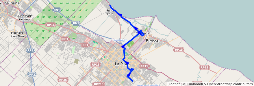 Mapa del recorrido B Monasterio de la línea 275 en Province de Buenos Aires.