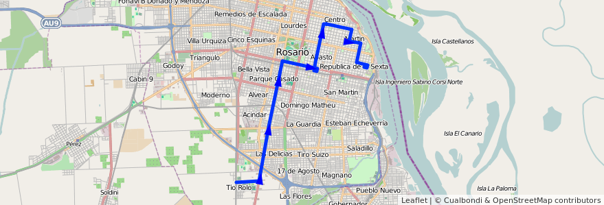 Mapa del recorrido Base de la línea 132 en تسبیح.