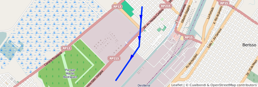 Mapa del recorrido Boca Cerrada de la línea 275 en Partido de Ensenada.