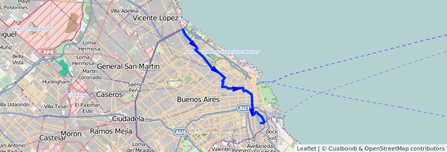 Mapa del recorrido Boca-Est.Rivadavia de la línea 29 en Ciudad Autónoma de Buenos Aires.