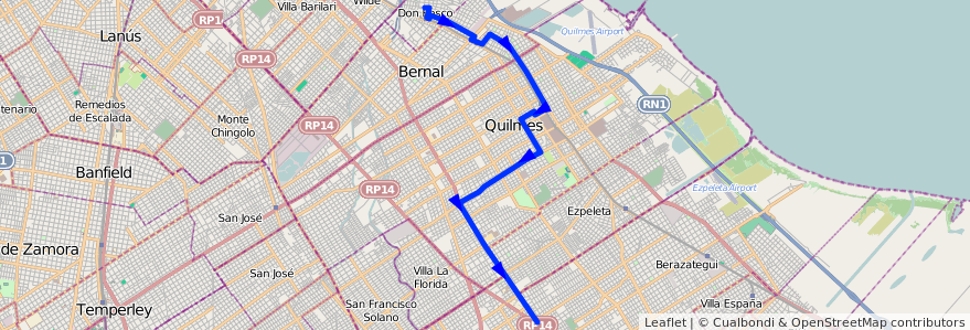 Mapa del recorrido Ramal 3 - Carolina de la línea 324 en استان بوئنوس آیرس.