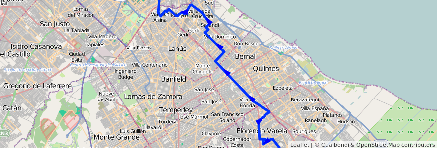 Mapa del recorrido P x C.Larralde de la línea 178 en ブエノスアイレス州.