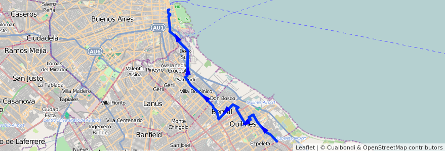 Mapa del recorrido R1 V Correo-Berazateg de la línea 159 en استان بوئنوس آیرس.