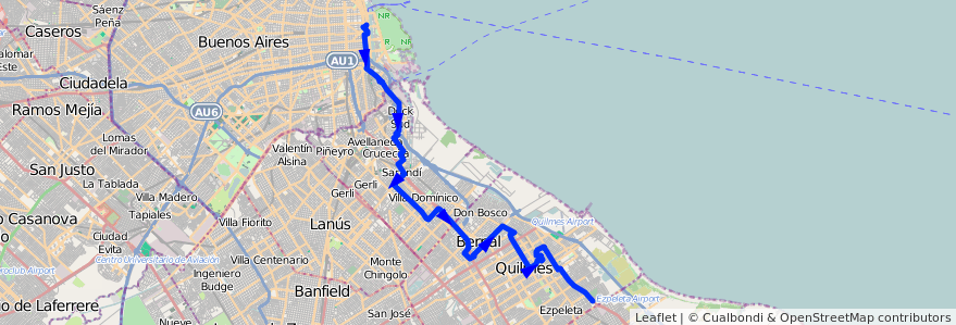 Mapa del recorrido R1 V Correo-Berazateg de la línea 159 en استان بوئنوس آیرس.