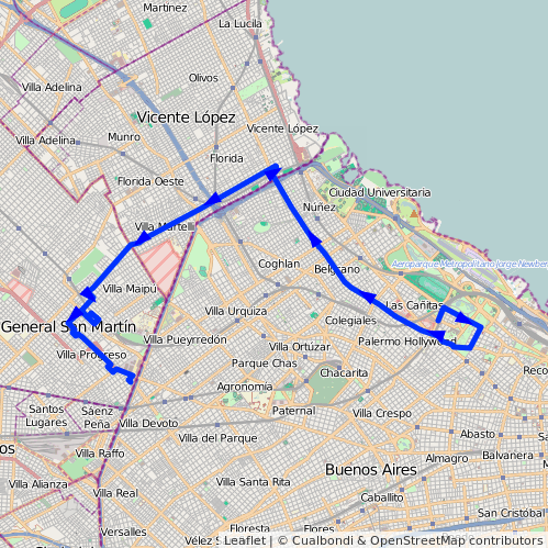 Recorrido R2 Liniers-Pza.Italia Desde Av. Int. Bullrich Hasta Arias De ...