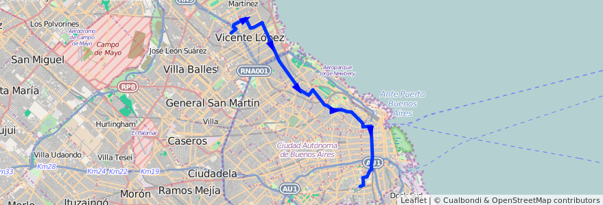 Mapa del recorrido Ramal 2 x Barrio Golf de la línea 59 en Argentinien.